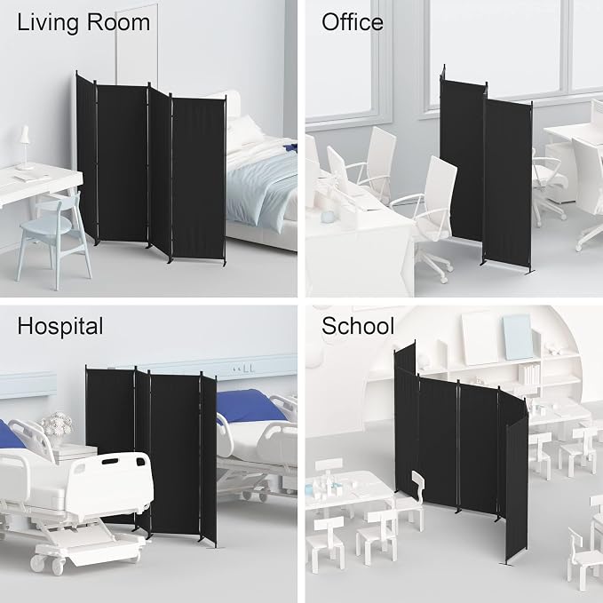 Morngardo 6FT Room Divider Portable, Folding Privacy Screens, 4 Panel Room - Image 5
