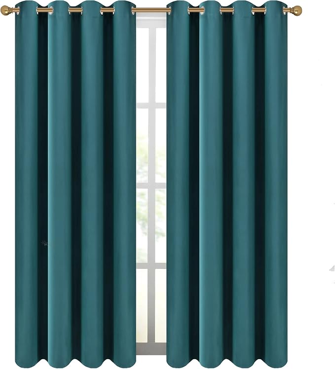 Diraysid Sea Teal Grommet Blackout Curtains - Image 2