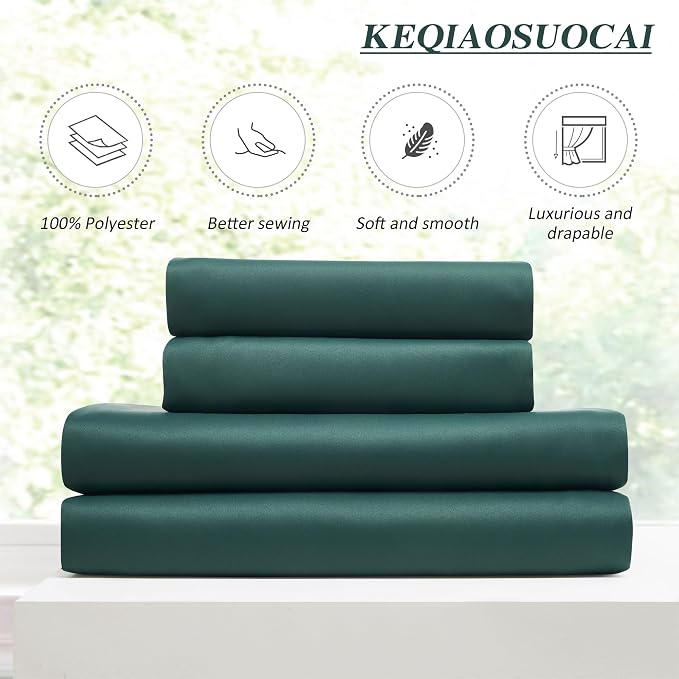 Dark Hunter Green Blackout Curtains 63 Inches Long, Christmas Home Decoration - Image 5