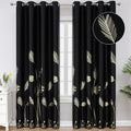 Black Blackout Curtains for Bedroom 102 Inches Long, Room Darkening Grommet by ESTELARTEXTILER