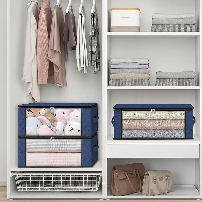 HomeHacks 6-Pack Clothes Organizer Storage Bags, 35L Storage Bins, Reinforced - Image 6
