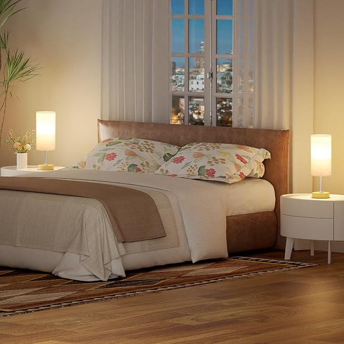 Dicoool Bedside Table Lamp Set of 2-3-Way Dimmable Touch Lamp, USB A+C | LED - Image 4