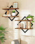 Floating Shelves, 2-Tier Hanging Shelves, Wall Shelf Set of 2, Wall Mounted by Choezon