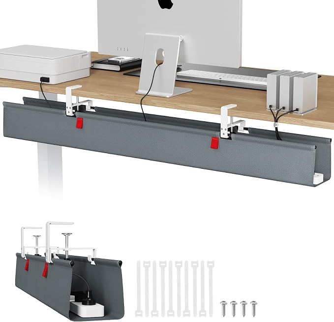 Univivi No Drill Under Desk Cable Management Tray, 48 inch Cable Management | by Univivi