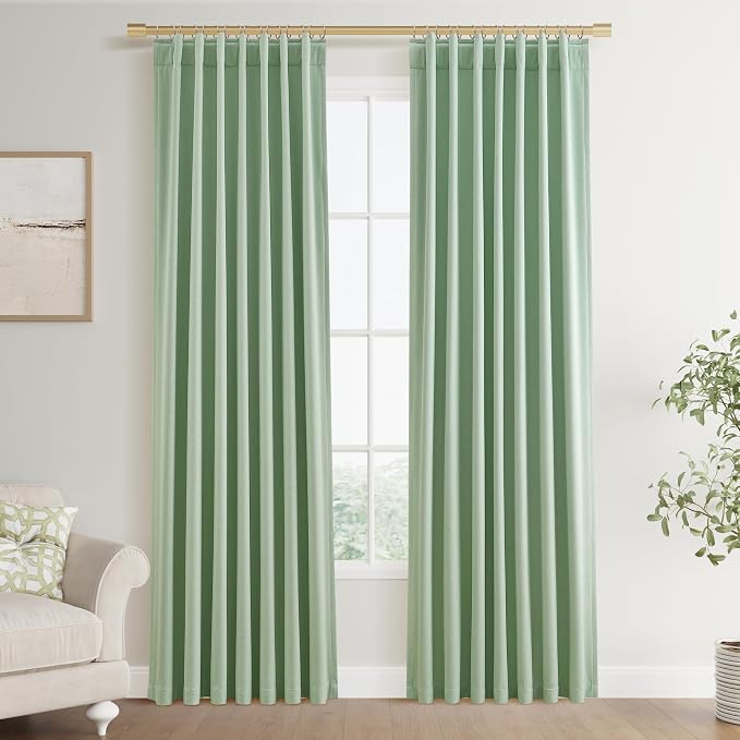 Joywell 100% Blackout Linen Curtains 84 Inch Long by Joywell