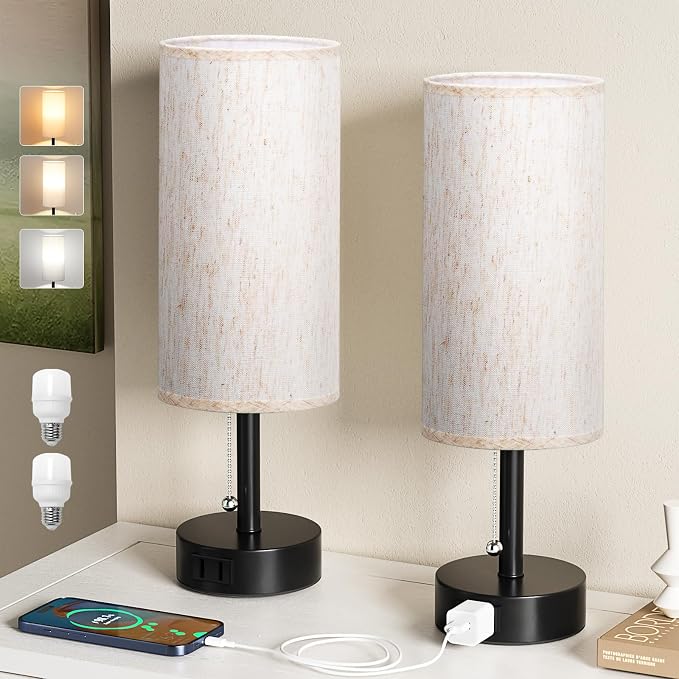 Bedside Table Lamps Set of 2 - Image 7