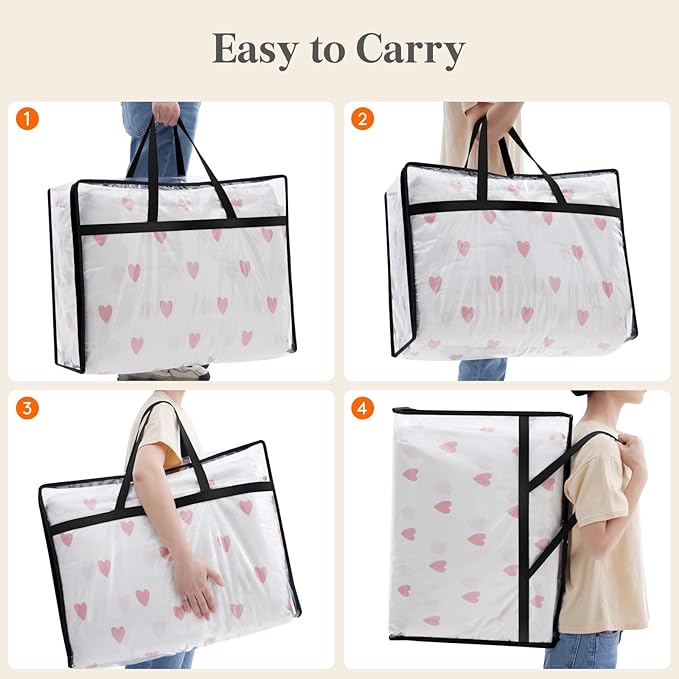 Lifewit 2 Pack Clear Clothes Storage Bags, 75L Plastic Blanket Storage Bag - Image 6