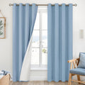 YoungsTex Light Blue Linen 100% Blackout Curtains 84 Inch Length by YoungsTex