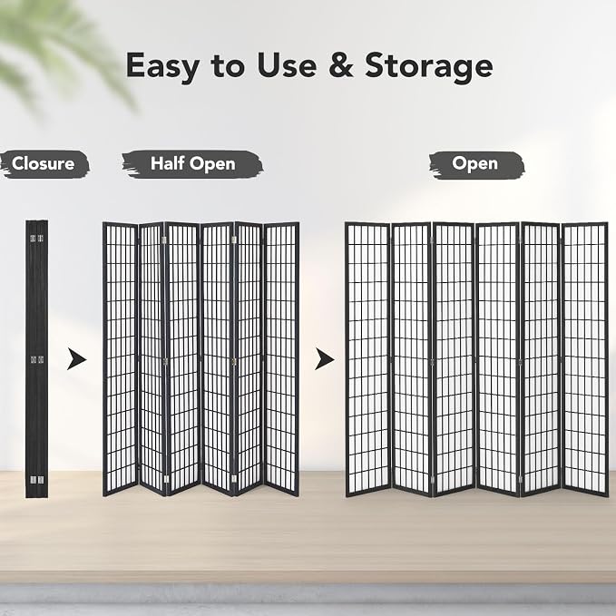 Room Divider 6 Panel, 6ft Folding Privacy Screen - Image 7