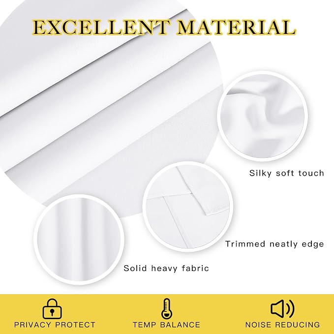 NICETOWN White Room Darkening Curtain 72 inches Long - Image 4