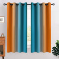 COSVIYA Grommet Ombre Blackout Orange and Blue Curtains, W52 x L63 inch | Room by COSVIYA