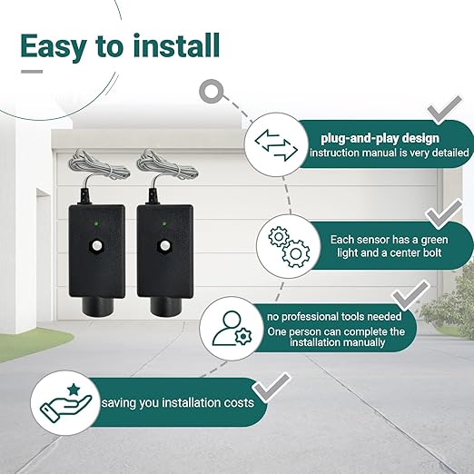 Upgraded 41A4373A Garage Door Safety Sensor Compatible with LiftMaster & Chamberlain Openers