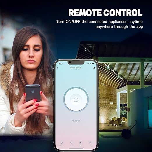 Smart Wall Outlet, Tamper Resistant Outlet Compatible with Alexa and Google Assistant, Remote Control, ETL & FCC Approvel Samrt Receptacle, Requires 2.4 GHz Wi-Fi, No Hub Required, Black