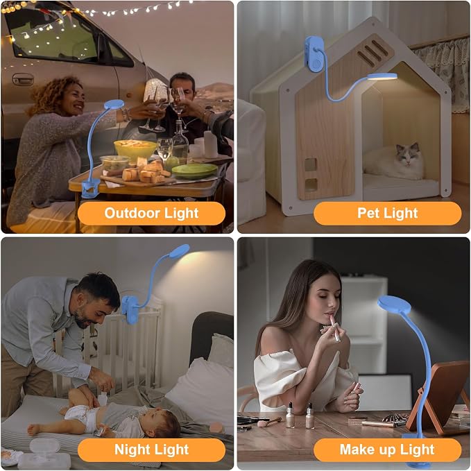 Cordless Clip on Reading Light, Rechargeable LED Book Lamp - Image 7