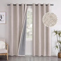YoungsTex Beige Linen Blackout Curtains 84 Inch Length by YoungsTex