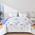 Dinjoy Quilt Set Full Size, Floral Botanical Bedspread by DINJOY