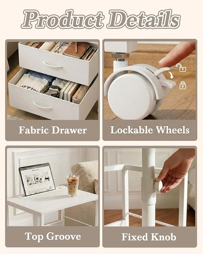 Faesun Swivel Lift Top Nightstand - Image 6