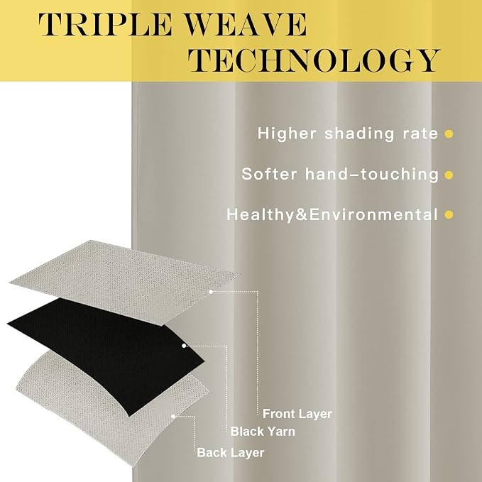 NICETOWN Blackout Curtain for Living Room, Thermal Insulated Solid Grommet - Image 4