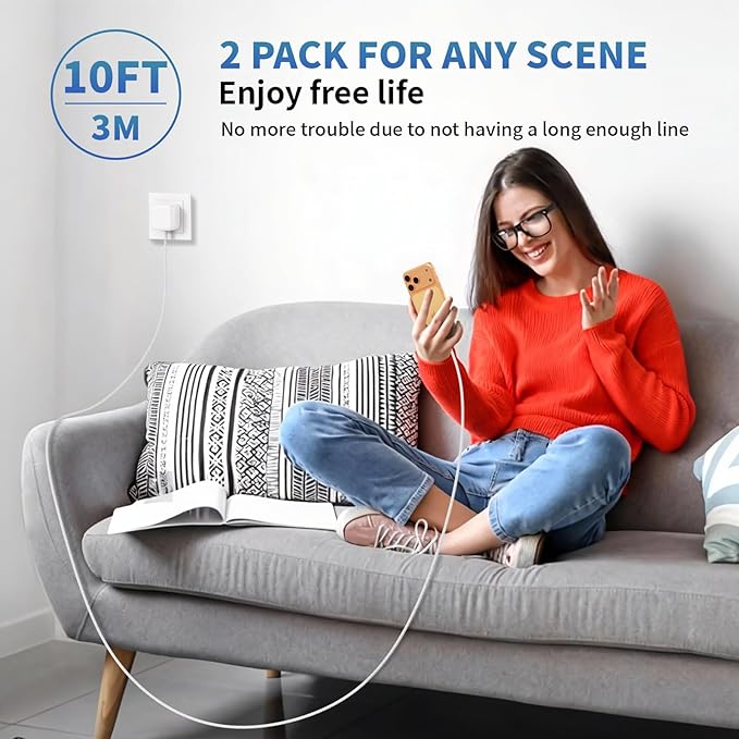 2 Pack Fast Charger iPhone 17/16/15,40W USB C Dynamic Apple Adapter with 60W Max 10FT Type C-C Fast Charging Woven Cable 40W Apple Wall Charger for iPhone 17 Pro/17 Air/16e/16/15Plus,iPad Pro/Air/Mini