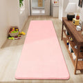 Modern Soft Hallway Runner Rug, 2x6 Feet Pink Washable Runner Rugs | Fluffy by AmeareaDirect