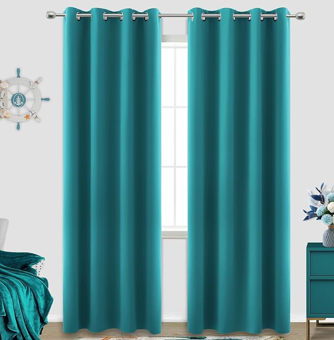 KOUFALL Window Treatments for Winter Decorations, Dark Teal Christmas Decor by KOUFALL