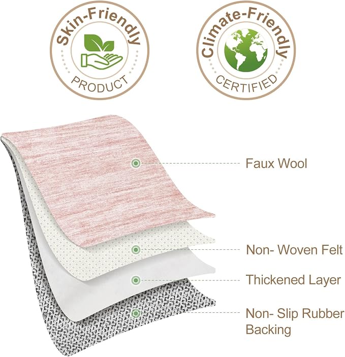 Nakagishi Boho 5x8 Area Rug Living Room Rugs Machine Washable Pink | Soft - Image 9