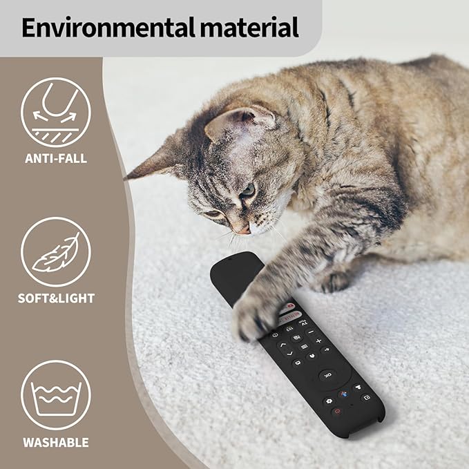 Hi Color Silicone Cover for TCL RC813 FMB1/RC923/RC902V Remote Protective Case Sleeve for TCL Smart TV Remote RC813 FMB1 Case Cover (Black)