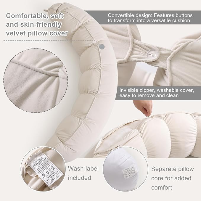 Peallow – Long Round Body Pillow - Image 4
