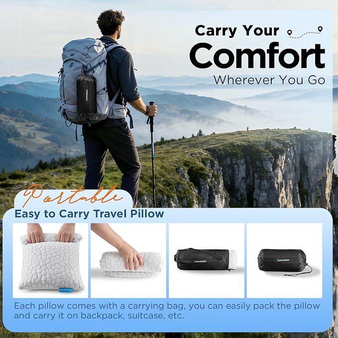 Cooling Pillow Camping Size 1 Pack, Adjustable Bed Pillows - Image 6