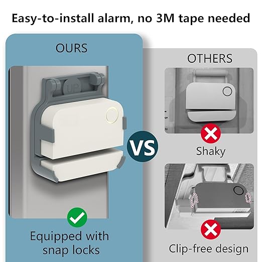 Garage Door Bracket for Ring Alarm Contact Sensor 2nd Gen – Gray Mount with Snap Clip & Screws – Secure Fit, Easy Install, Ring Compatible Accessory (1-Pack, Sensor Not Included)