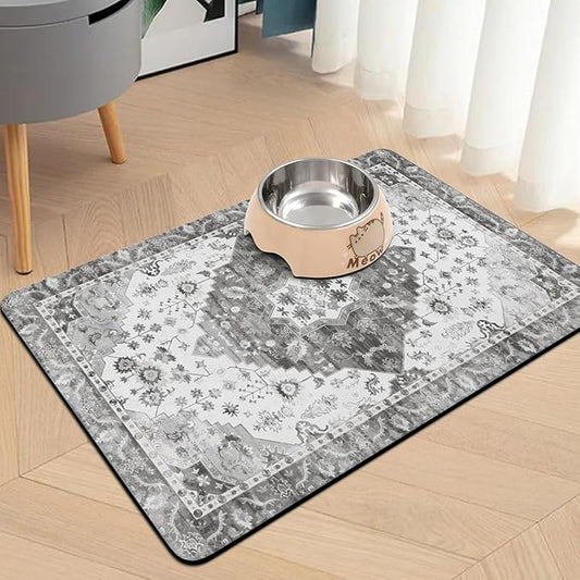 Pet Food Mats for Floor, Absorbent Dog Mat for Food and Water Dispenser Mat, Dog Food Mat Quick Dry Cat Food Mat Pet Supplies