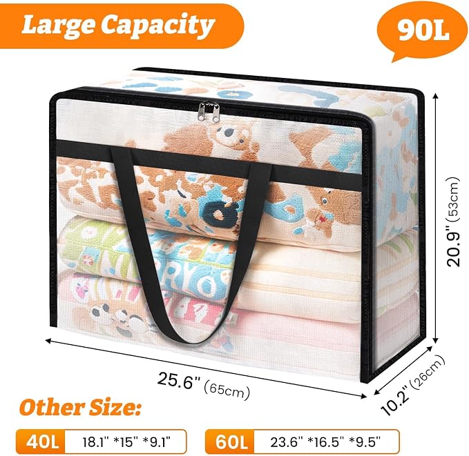 BlissTotes Moving Bags 90L 6PCS, Transparent Containers - Image 4