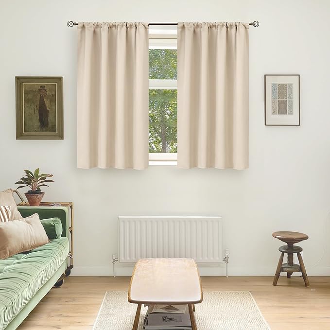 BGment Champagne Blackout Curtains 45 Inches Long - Image 4