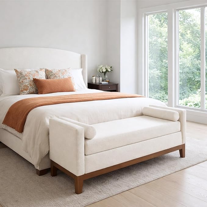 51" Full Size End of Bed Bench for Bedroom Living Room by Aortzio