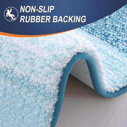 OLANLY Bathroom Rugs Mat 30x20, Extra Soft Absorbent Microfiber Bath Rugs, Rubber Backing, Quick Dry, Washable Bath Mats for Bathroom Floor, Tub and Shower, Home Decor Accessories, Peacock Blue