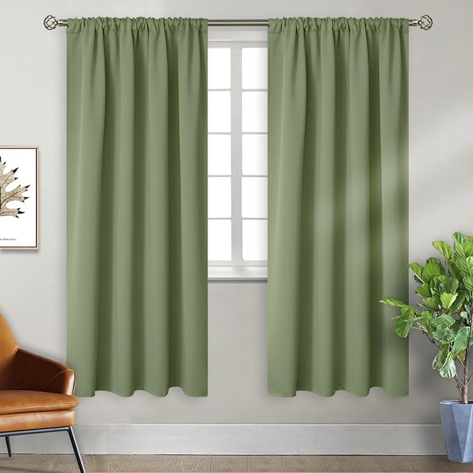 BGment Olive Green Blackout Curtains 72 Inches Length by BGment