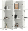 HOMCOM Room Divider with Shelves, 5 Panel, 3 Display Shelves, Folding Storage by HOMCOM