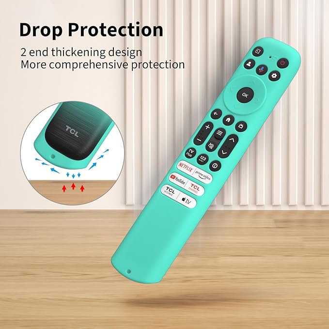 Hi Color Silicone Cover for TCL RC813 FMB1/RC923/RC902V Remote Protective Case Sleeve for TCL Smart TV Remote RC813 FMB1 Case Cover(Mint)
