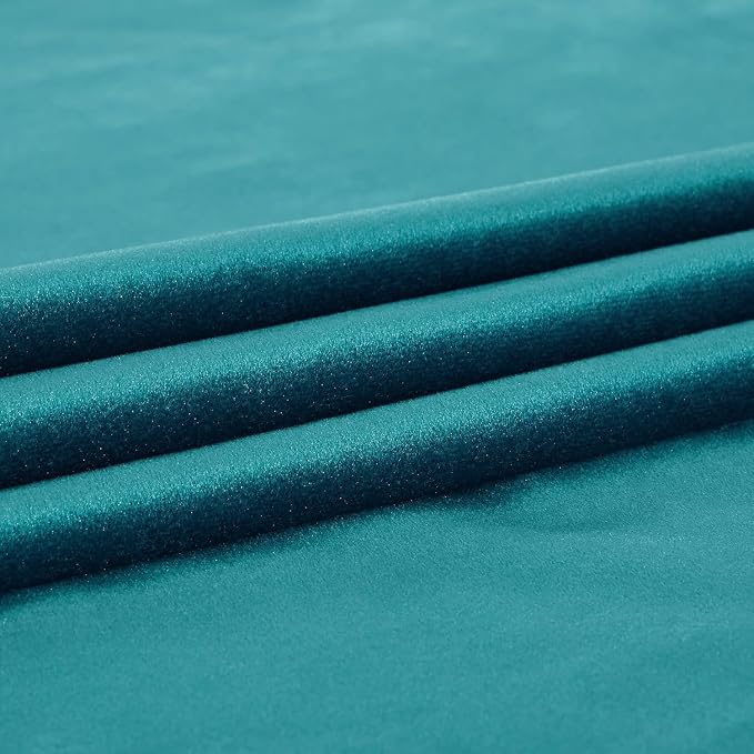 Elegant Teal Velvet Curtains 102 inches - Image 6