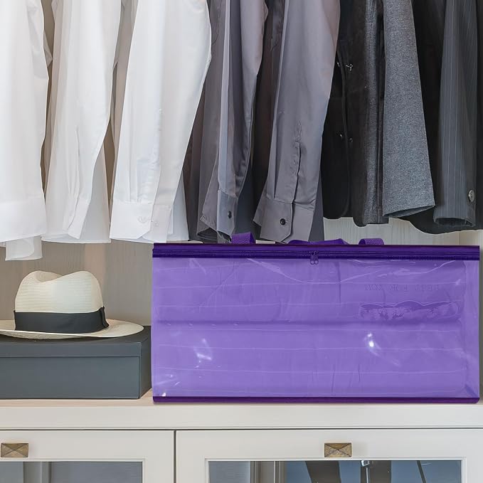 Purple 40L Clear Clothes Storage Bag Colorful Clothes Organizer - Image 6