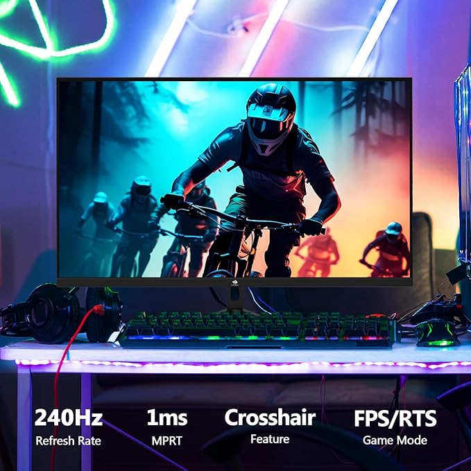 24.5" Gaming Monitor 240Hz, Z-Edge UG25F FHD 1920x1080 Computer Monitor, 1ms Frameless LED, Contrast Ratio 5000:1