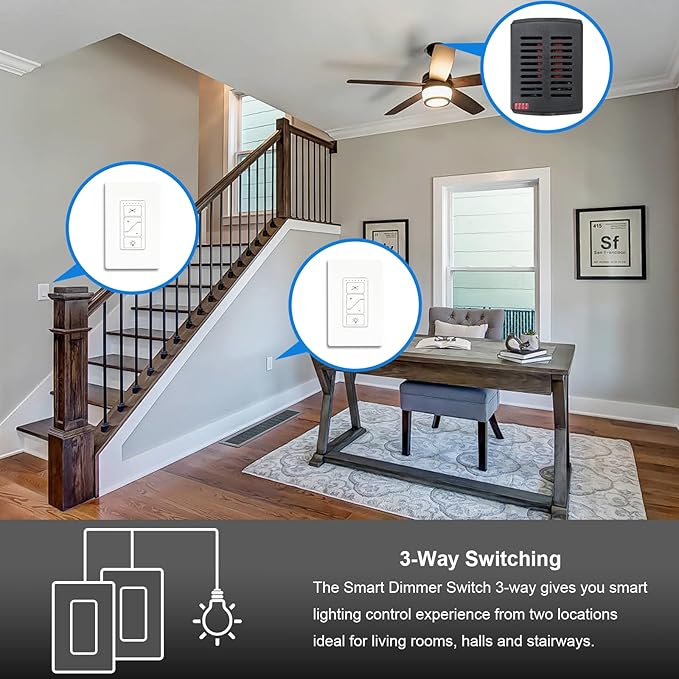 Humpptom Fan Remote Control Kit, 53T Small Size Receiver Ceiling Fan Remote Control Control for Hunter/Harbor Breeze/Westinghouse/Honeywell/Other Ceiling Fan Humpptom Mini Black