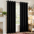 CUCRAF Black Blackout Curtains 84 inch Length 2 Panels Set, Room Darkening by CUCRAF