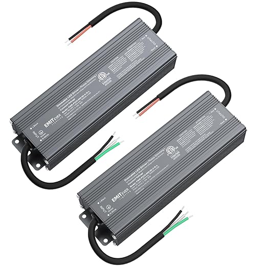EMITEVER Triac Dimmable LED Driver,2 Packs 80W Power Supply,AC 120V to DC 24V Transformer,Compatible with Lutron and Leviton Dimmers,for LED Lighting,Class 2,ETL Certified,Waterproof IP66