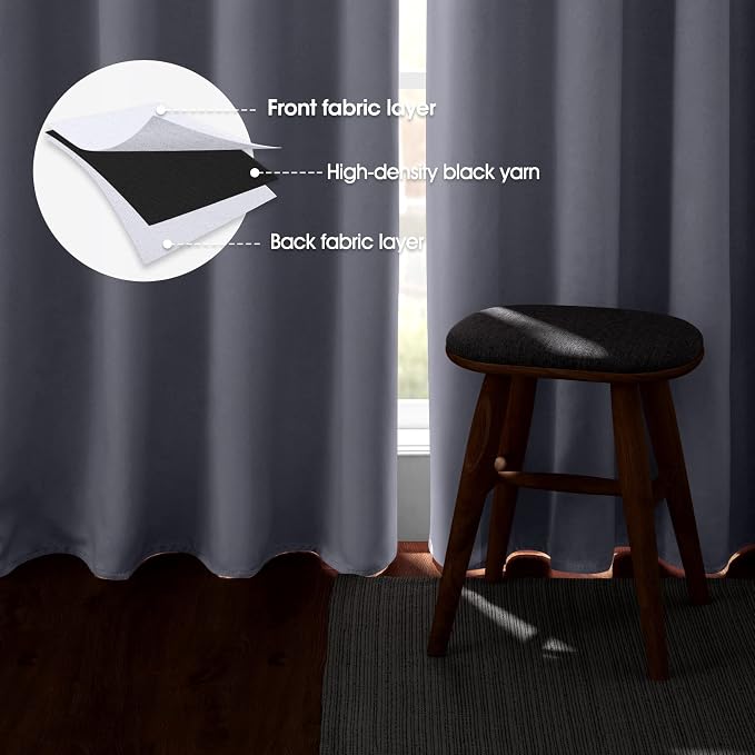 HOMEIDEAS Pure White Curtains for Bedroom 52 X 84 Inch Long 2 Panels Set - Image 3