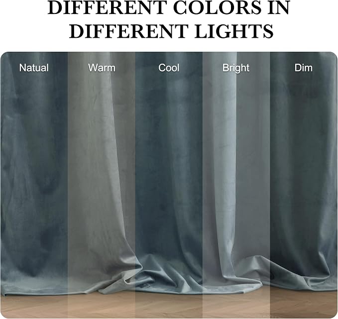 RYB HOME Velvet Curtains 120 inches Long, Extra Long High Ceiling Curtains | - Image 7