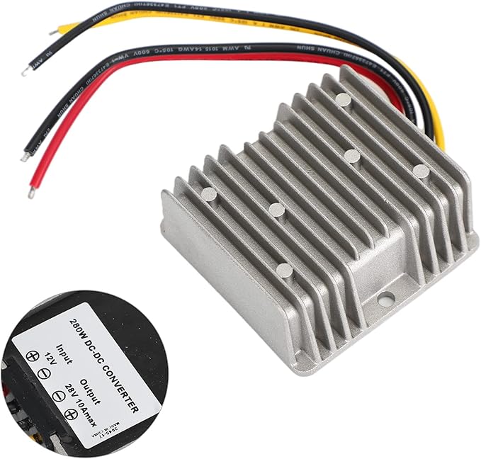 Areyourshop 12V to 28V 10A 280W Car Power Supply Step Up Converter Aluminum Waterproof DC/DC Converter Regulator Step Up