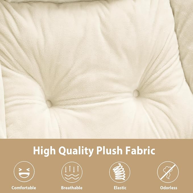 Youtanic Lazy Chair with Folding Ottoman, Accent Chair Plush Upholstered with - Image 9