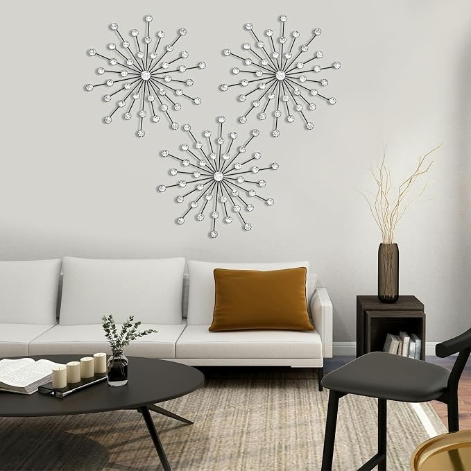 ZEXUIRU 3 Set Black Starburst Wall Art - Image 4