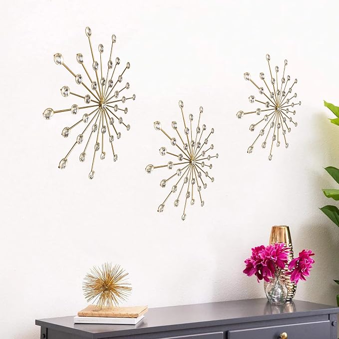 ZEXUIRU 3 Set Gold Starburst Wall Art - Image 5